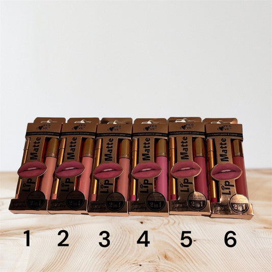 Coffret rouge à lèvres liquide mat + crayon