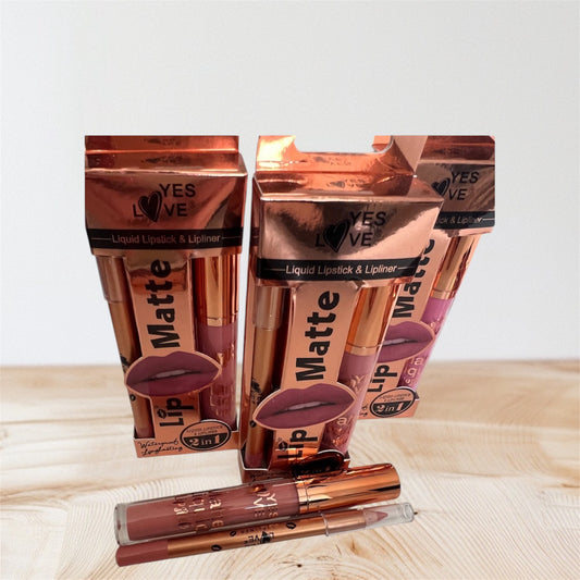 Coffret rouge à lèvres liquide mat + crayon