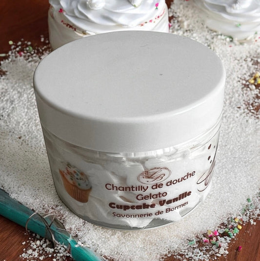 Chantilly de douche Cup cake vanille